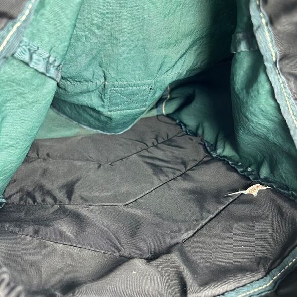 VTG Eddie Bauer Backpack Forest Green Classic Zipper Hiking Outdoor Casual Bag - Picture 10 of 12